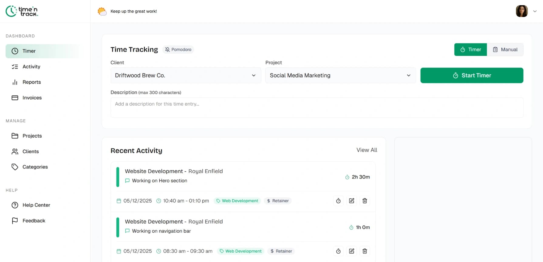 Time N Track - Time Tracking App