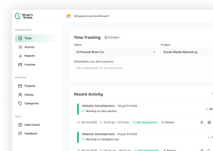 Real time tracking dashboard